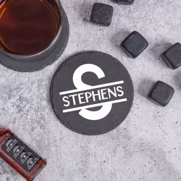 Split Monogram | Personalized Coaster