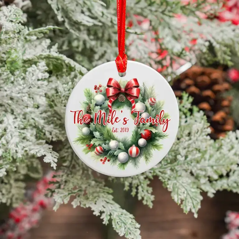 Family Wreath | Ceramic Tree Ornament