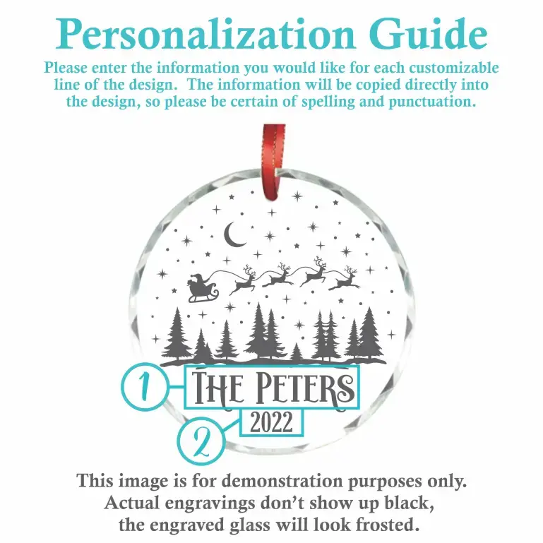 Family Christmas | Personalized Crystal Ornament