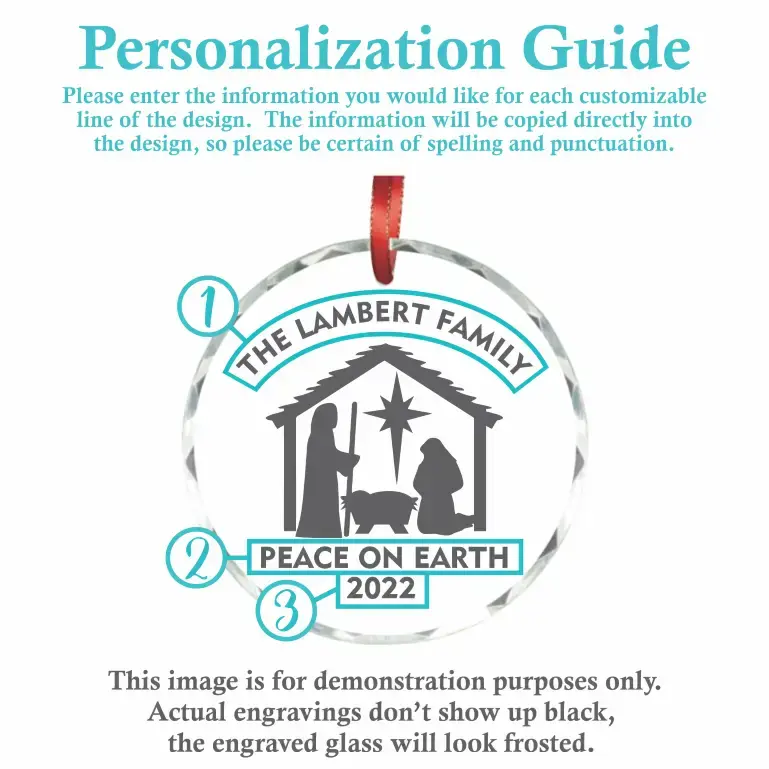Manger | Personalized Crystal Ornament
