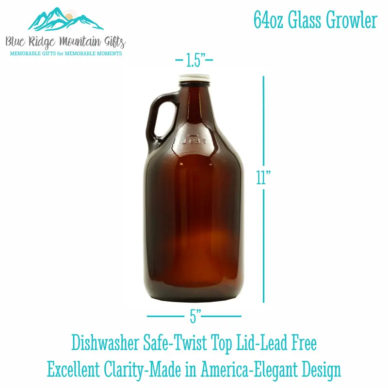 Tuxedo | Personalized 64oz Glass Growler