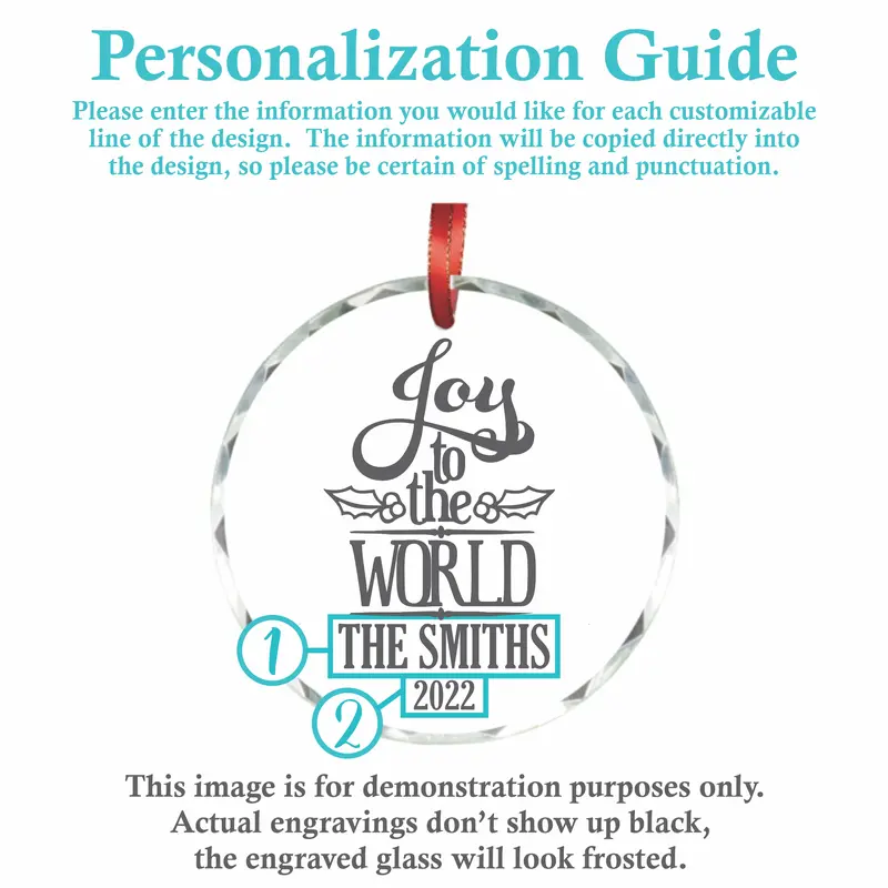 Joy to the World | Personalized Crystal Ornament