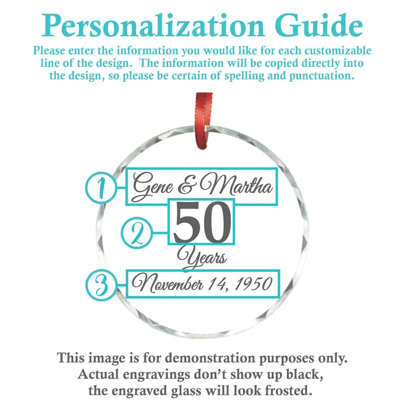 Anniversary | Personalized Crystal Ornament