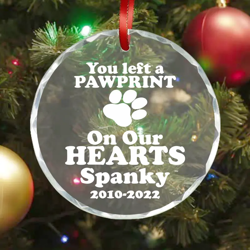 Pawprint | Personalized Crystal Ornament