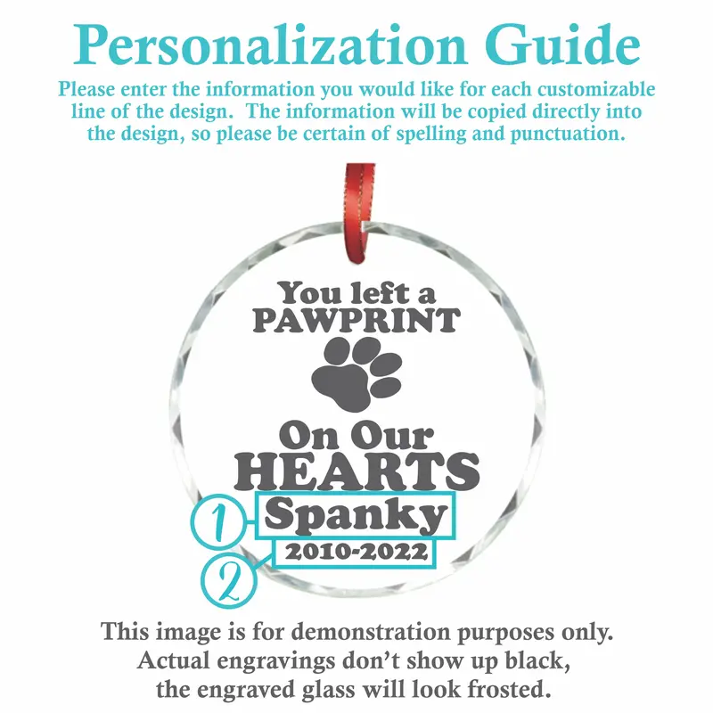 Pawprint | Personalized Crystal Ornament