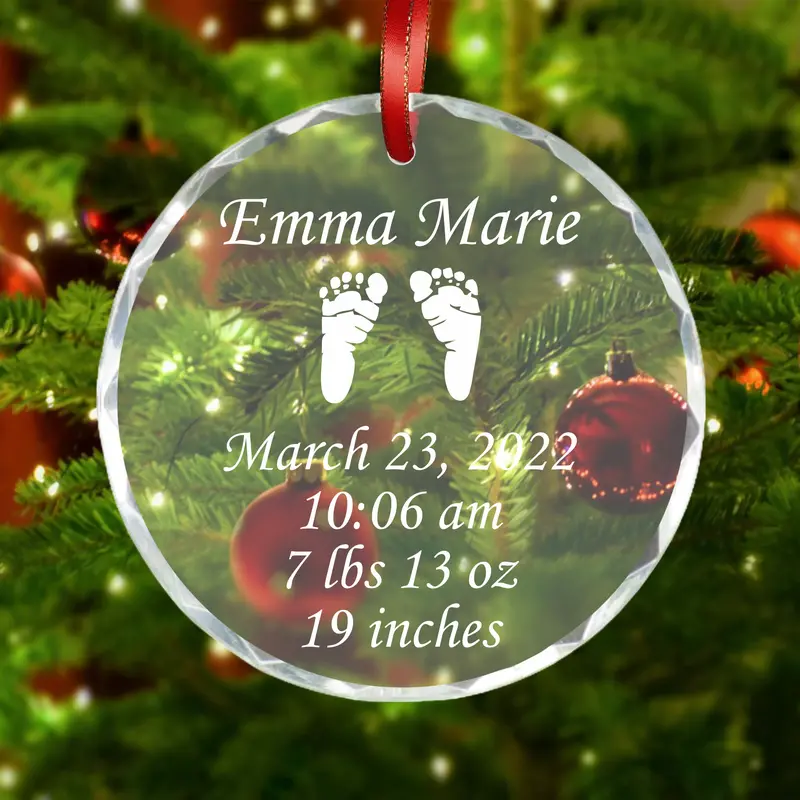 Baby Feet | Personalized Crystal Ornament