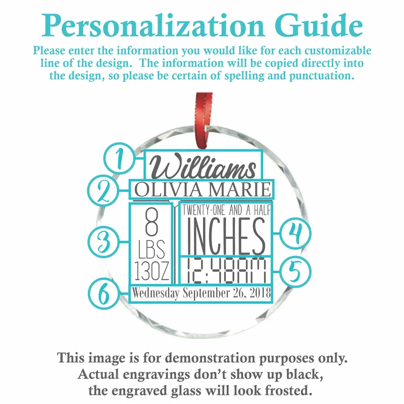 Newborn | Personalized Crystal Ornament
