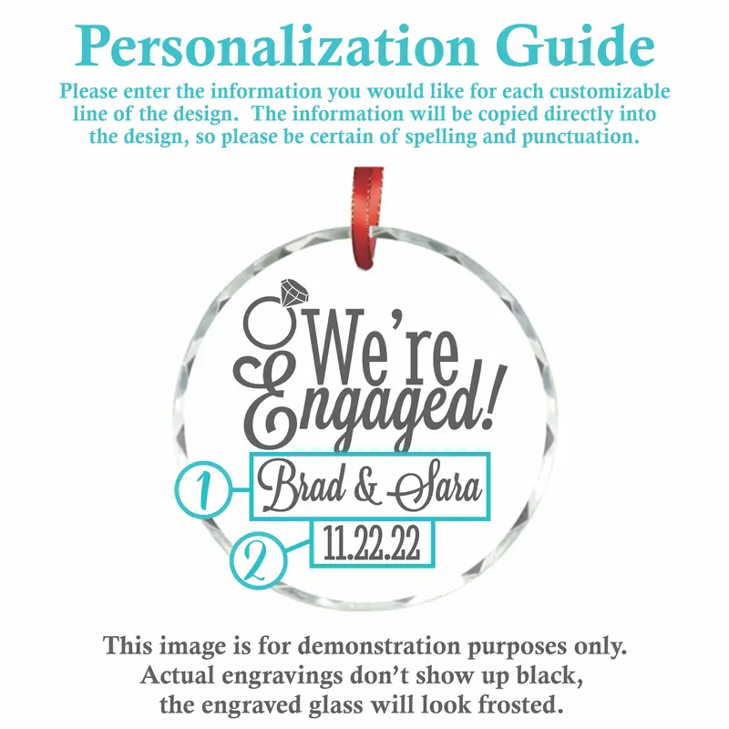 We're Engaged | Personalized Crystal Ornament