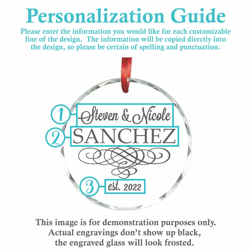 Couple Ornament | Personalized Crystal Ornament