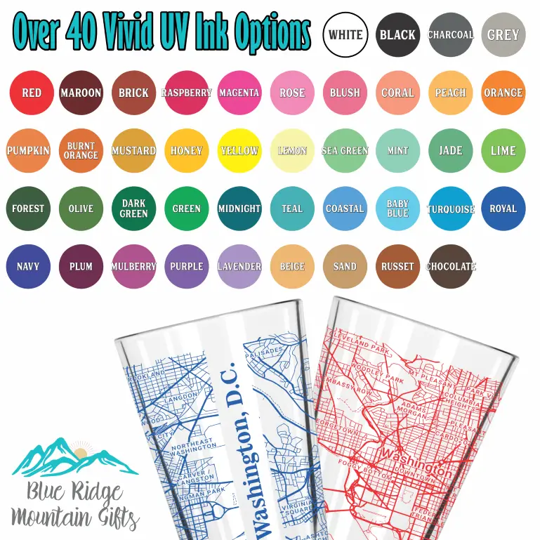 Blue Ridge Mountain Gifts City Map Pint Glass - Thumbnail 2
