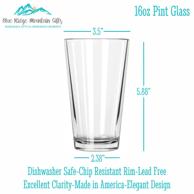 Blue Ridge Mountain Gifts City Map Pint Glass