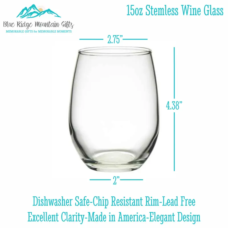 Besties | Personalized 15oz Stemless Wine Glass