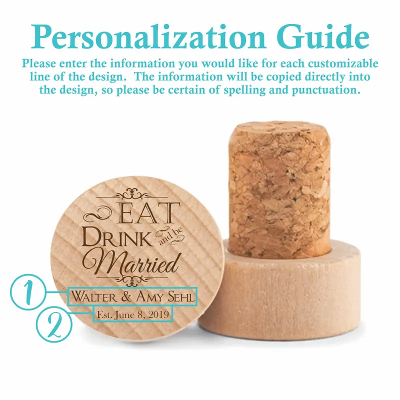 Eat Drink and Be Married | Personalized Wine Stopper