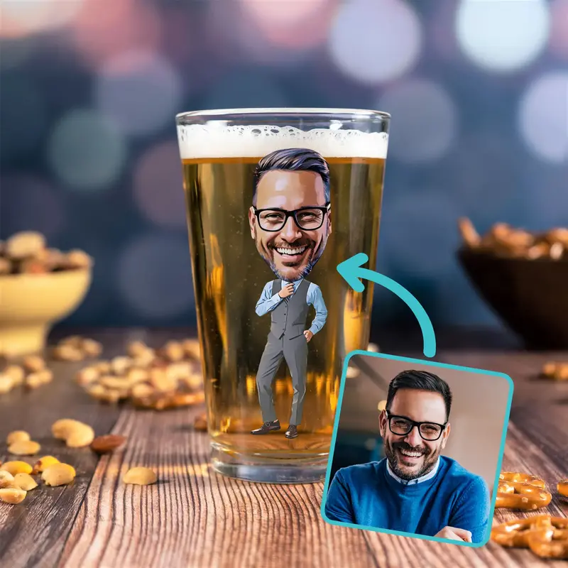 Big Head Wedding | 16oz Pint Glass