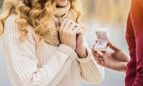 Man proposing to woman